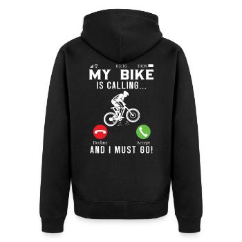 Mon vélo appelle et je dois aller vélo - Veste à capuche bio Premium Unisexe - noir - Dos - Nico (187cm)