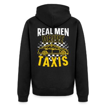 De vrais hommes conduisent des taxis Chauffeur de taxi Taxi Cabbie - Veste à capuche bio Premium Unisexe - noir - Dos - Nico (187cm)