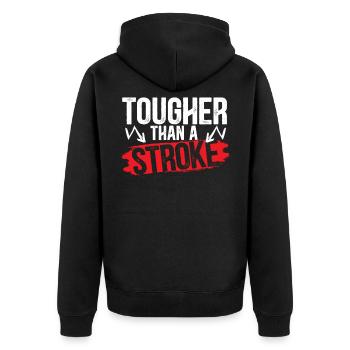 Toughter Than A Stroke Awareness Brain Attack - Unisex Premium Organic Zip Hoodie - black - Back - Nico (187cm)