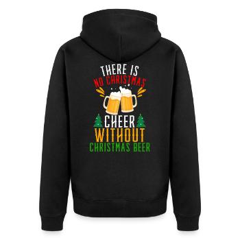 Weihnachten, Weihnachten, Weihnachten, Weihnachten - Unisex Premium Bio Zip Hoodie - Schwarz - Hinten - Nico (187cm)