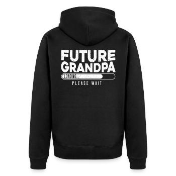 Annonce du futur grand-père qui charge le bébé - Veste à capuche bio Premium Unisexe - noir - Dos - Nico (187cm)