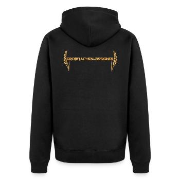 Landwirtschaft Großflächen-Designer Bauer Landwirt - Unisex Premium Bio Zip Hoodie - Schwarz - Hinten - Nico (187cm)