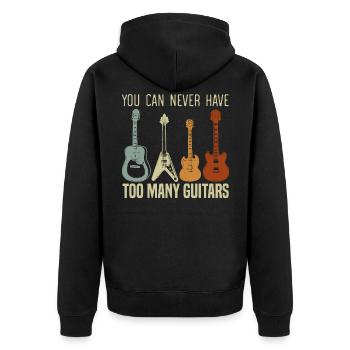 Man kann nie zu viele Gitarren Musiker haben - Unisex Premium Bio Zip Hoodie - Schwarz - Hinten - Nico (187cm)