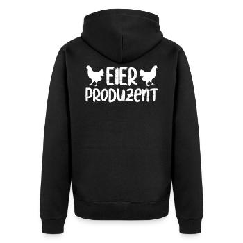 Eier Produzent Hühner Bauer Landwirt - Unisex Premium Bio Zip Hoodie - Schwarz - Hinten - Nico (187cm)