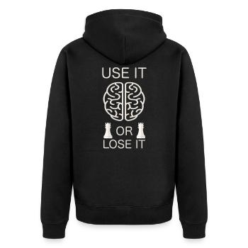Pièces d’échecs Chess Player Club - Veste à capuche bio Premium Unisexe - noir - Dos - Nico (187cm)