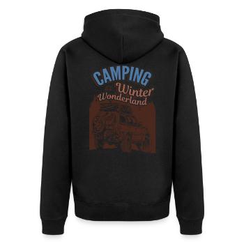 Camping In A Winter Wonderland Winter Vacation Camping - Unisex Premium Organic Zip Hoodie - black - Back - Nico (187cm)