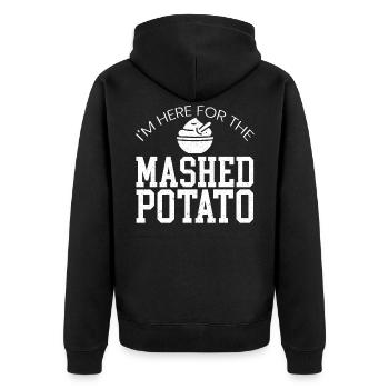 I'm Here For The Mashed Potato Vegan Vegetarian - Unisex Premium Organic Zip Hoodie - black - Back - Nico (187cm)
