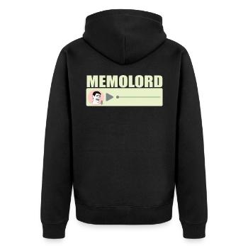 Memolord Voice Messages Audio Files - Unisex Premium Organic Zip Hoodie - black - Back - Nico (187cm)