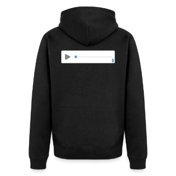 Fichiers audio de messages vocaux - Veste à capuche bio Premium Unisexe - noir - Dos - Nico (187cm)