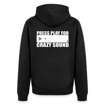 Messages vocaux fichiers audio appuyez sur lecture pour - Veste à capuche bio Premium Unisexe - noir - Dos - Nico (187cm)
