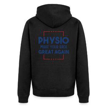 Physiothérapie Idée cadeau pour les physiothérapeutes - Veste à capuche bio Premium Unisexe - noir - Dos - Nico (187cm)