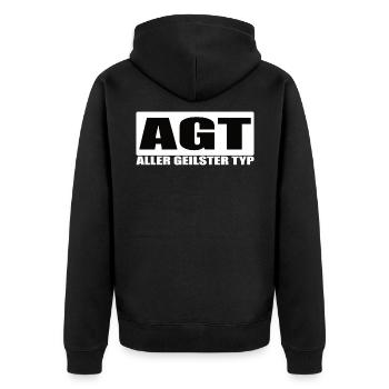 Freiwillige Feuerwehr AGT Atemschutz Geräteträger - Unisex Premium Bio Zip Hoodie - Schwarz - Hinten - Nico (187cm)