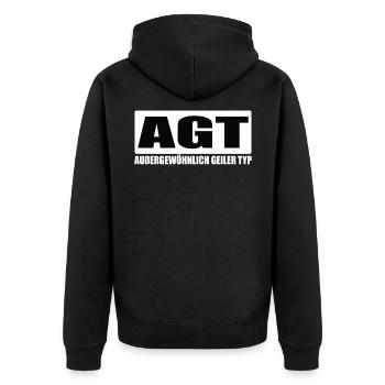 Freiwillige Feuerwehr AGT Atemschutz Geräteträger - Unisex Premium Bio Zip Hoodie - Schwarz - Hinten - Nico (187cm)