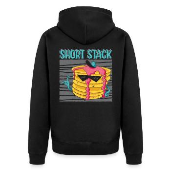 Short Stack Pancake Lover Breakfast Food Foodie - Unisex Premium Organic Zip Hoodie - black - Back - Nico (187cm)