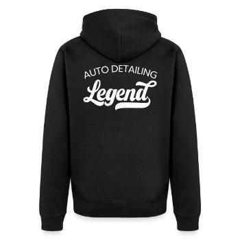 Auto Detailing Legende Auto Detailer Polieren - Unisex Premium Bio Zip Hoodie - Schwarz - Hinten - Nico (187cm)