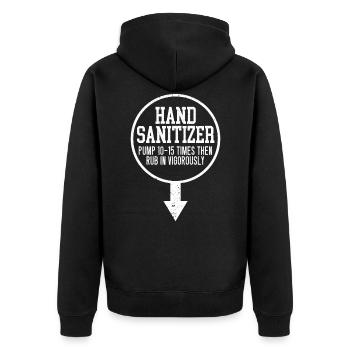 Hand Sanitizer Adult Humor Funny Dirty Jokes - Unisex Premium Organic Zip Hoodie - black - Back - Nico (187cm)