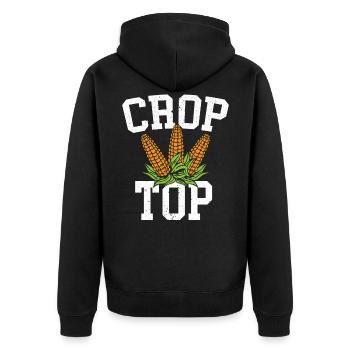 Crop Top Culture du maïs Agriculture agricole - Veste à capuche bio Premium Unisexe - noir - Dos - Nico (187cm)