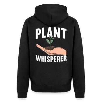 Plant Whisperer Agriculture Farmer Farming - Unisex Premium Organic Zip Hoodie - black - Back - Nico (187cm)