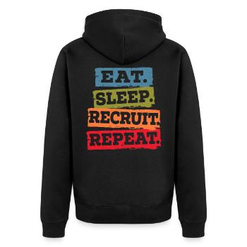 Eat Sleep Recruit Repeat HR Manager Staff Job - Veste à capuche bio Premium Unisexe - noir - Dos - Nico (187cm)