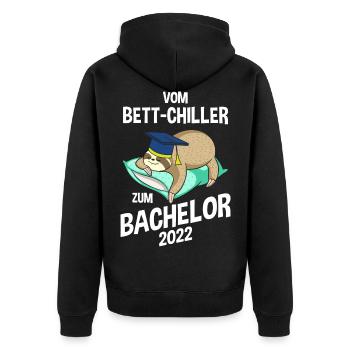 Du refroidisseur de lit au paresseux Bachelor 2022 - Veste à capuche bio Premium Unisexe - noir - Dos - Nico (187cm)
