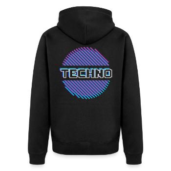 Musique Techno Raver Rave - Veste à capuche bio Premium Unisexe - noir - Dos - Nico (187cm)