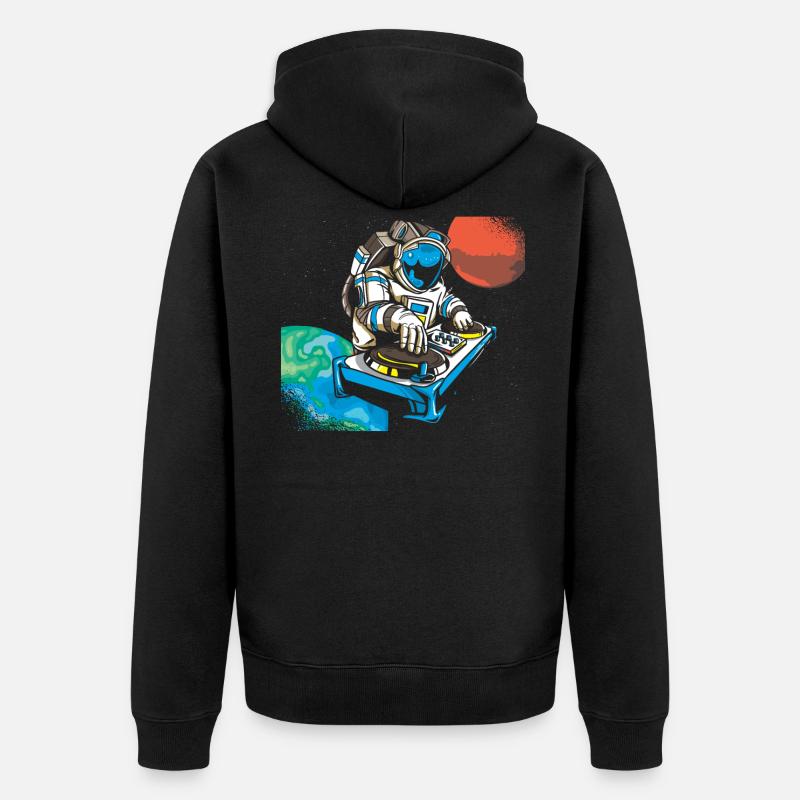 Techno Astronaute Musique Raver - Veste à capuche bio Premium Unisexe - noir