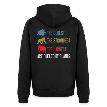 Fueled By Plants Vegetarian Veganism Veggies Diet - Unisex Premium Organic Zip Hoodie - black - Back - Nico (187cm)