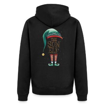 Le Fils Elfe Le Fils Elfe Tenue de Noël Garçons - Veste à capuche bio Premium Unisexe - noir - Dos - Nico (187cm)