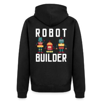 Robot Buidler Robotics AI Artificial Intelligence - Unisex Premium Organic Zip Hoodie - black - Back - Nico (187cm)