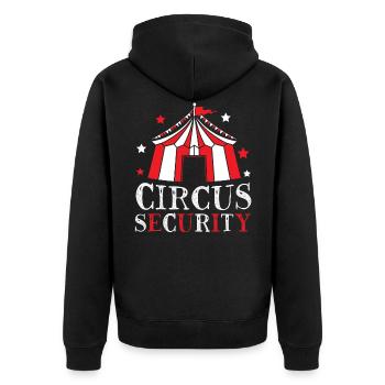 Cirque Sécurité Cirque Événement Personnel Carnaval - Veste à capuche bio Premium Unisexe - noir - Dos - Nico (187cm)