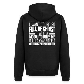 Lustiger christlicher religiöser Diener Gottes - Unisex Premium Bio Zip Hoodie - Schwarz - Hinten - Nico (187cm)