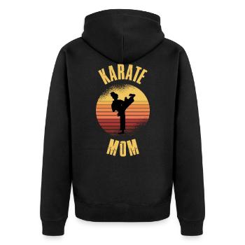 Karate Mom Karate Geschenk - Unisex Premium Bio Zip Hoodie - Schwarz - Hinten - Nico (187cm)