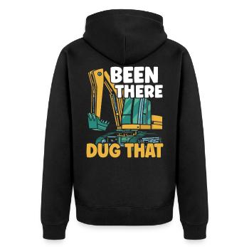Been There Dug That Excavator Construction Digger - Unisex Premium Organic Zip Hoodie - black - Back - Nico (187cm)