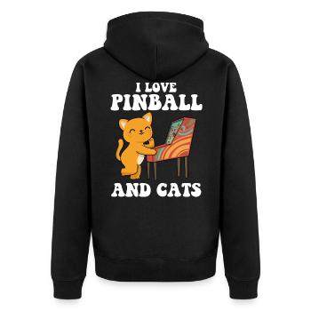 J’adore Pinball Retro Games Cadeau - Veste à capuche bio Premium Unisexe - noir - Dos - Nico (187cm)
