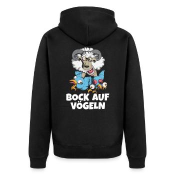 Zweideutig Ziegenbock Bock auf Vögeln Sex - Unisex Premium Bio Zip Hoodie - Schwarz - Hinten - Nico (187cm)