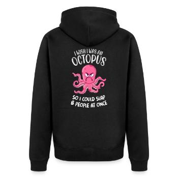 Octopus Octopus Ocean j’aimerais être une pieuvre - Veste à capuche bio Premium Unisexe - noir - Dos - Nico (187cm)