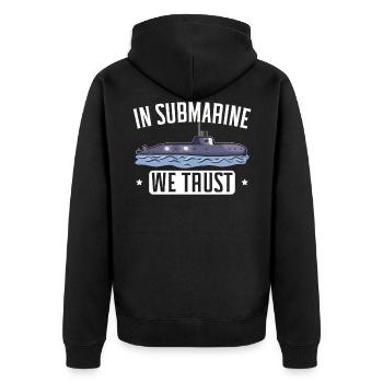 In Submarine Vertrauen wir Ocean Nautical Submariner - Unisex Premium Bio Zip Hoodie - Schwarz - Hinten - Nico (187cm)
