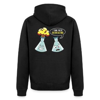 Funny Science Experiement Biologie-Wissenschaftler - Unisex Premium Bio Zip Hoodie - Schwarz - Hinten - Nico (187cm)
