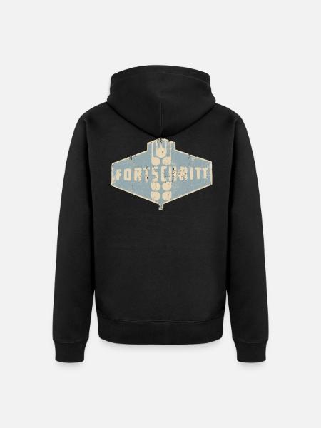 FORTSCHRITT - Retro - Ostalgie - DDR - Unisex Premium Bio Zip Hoodie - Schwarz