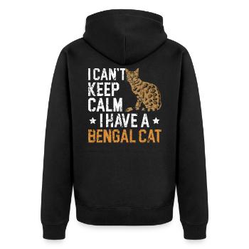 I Can't Keep Calm I Have A Bengal Cat Kitty - Unisex Premium Organic Zip Hoodie - black - Back - Nico (187cm)