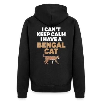 I Can't Keep Calm I Have A Bengal Cat Kitty - Unisex Premium Organic Zip Hoodie - black - Back - Nico (187cm)