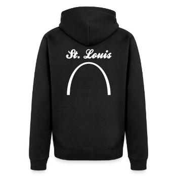 St Louis Gateway Arch Saint Louis États-Unis - Veste à capuche bio Premium Unisexe - noir - Dos - Nico (187cm)