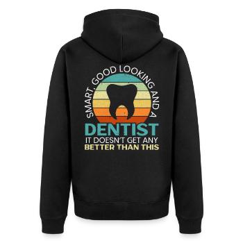 Chirurgien-dentiste dentiste intelligent et beau - Veste à capuche bio Premium Unisexe - noir - Dos - Nico (187cm)