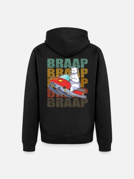 Braap Snowmobile Snowmobile Gift - Unisex Premium Organic Zip Hoodie - black