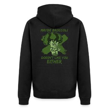 Peut-être que le brocoli ne vous aime pas non plus - Veste à capuche bio Premium Unisexe - noir - Dos - Nico (187cm)