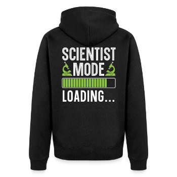 Science Mode Loading Scientist Biology Chemistry - Unisex Premium Organic Zip Hoodie - black - Back - Nico (187cm)