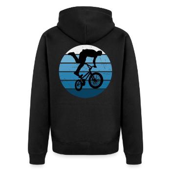 Vélo Hommes bmx Vélo Cyclisme bmx Femmes - Veste à capuche bio Premium Unisexe - noir - Dos - Nico (187cm)
