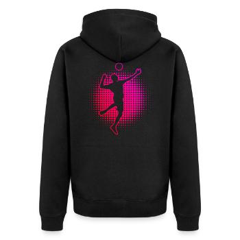 Joueuses de Fistball Hommes Fistball Fistballs - Veste à capuche bio Premium Unisexe - noir - Dos - Nico (187cm)