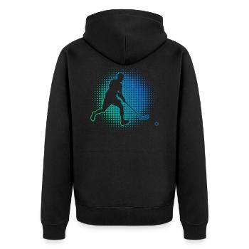 Floorball Innebandy Floorball Hockey Hommes - Veste à capuche bio Premium Unisexe - noir - Dos - Nico (187cm)