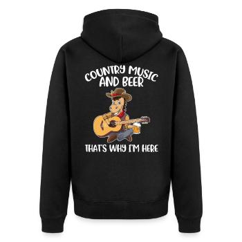 Musique country et bière Cadeau de musique country - Veste à capuche bio Premium Unisexe - noir - Dos - Nico (187cm)